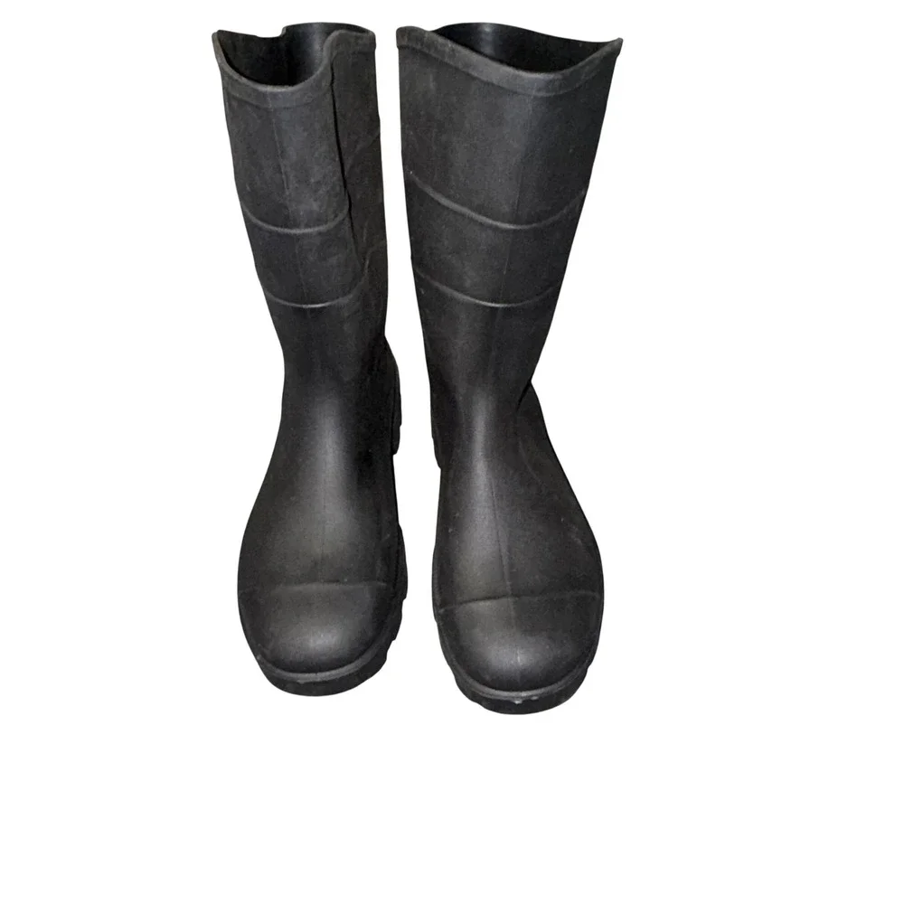 Unisex Black Rubber Rain Boots Mens 9 Womens 11 Made in USA Waterproof Lug Sole